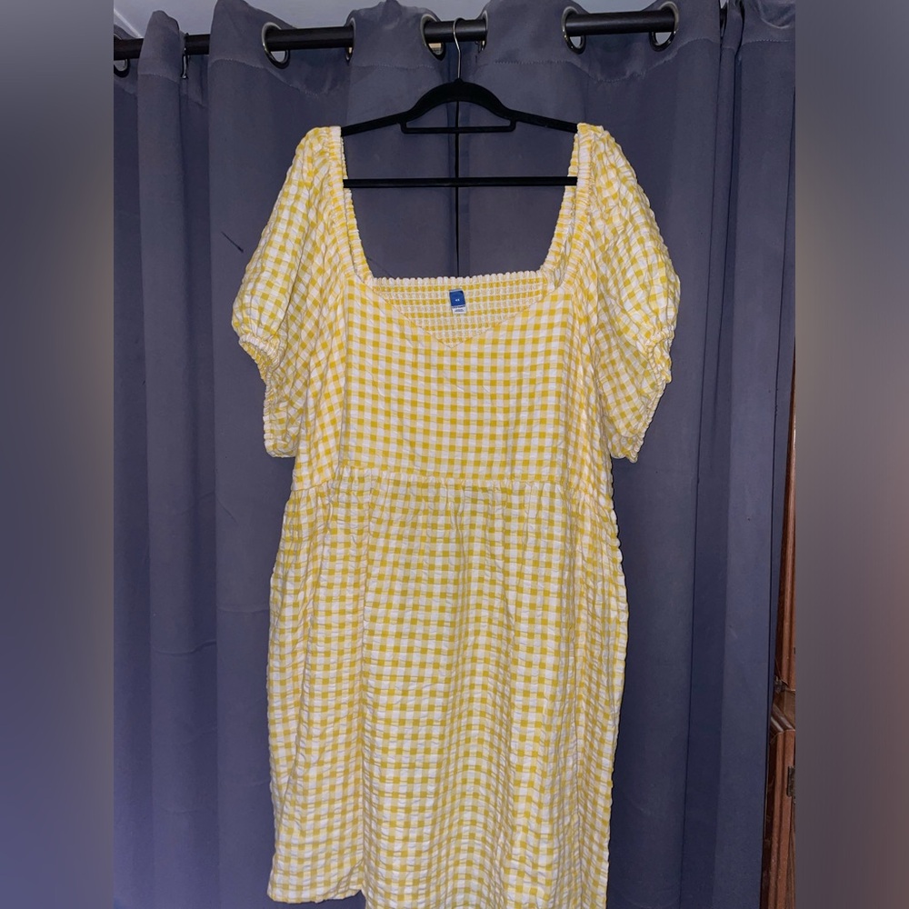 Old Navy Yellow Plaid Dress